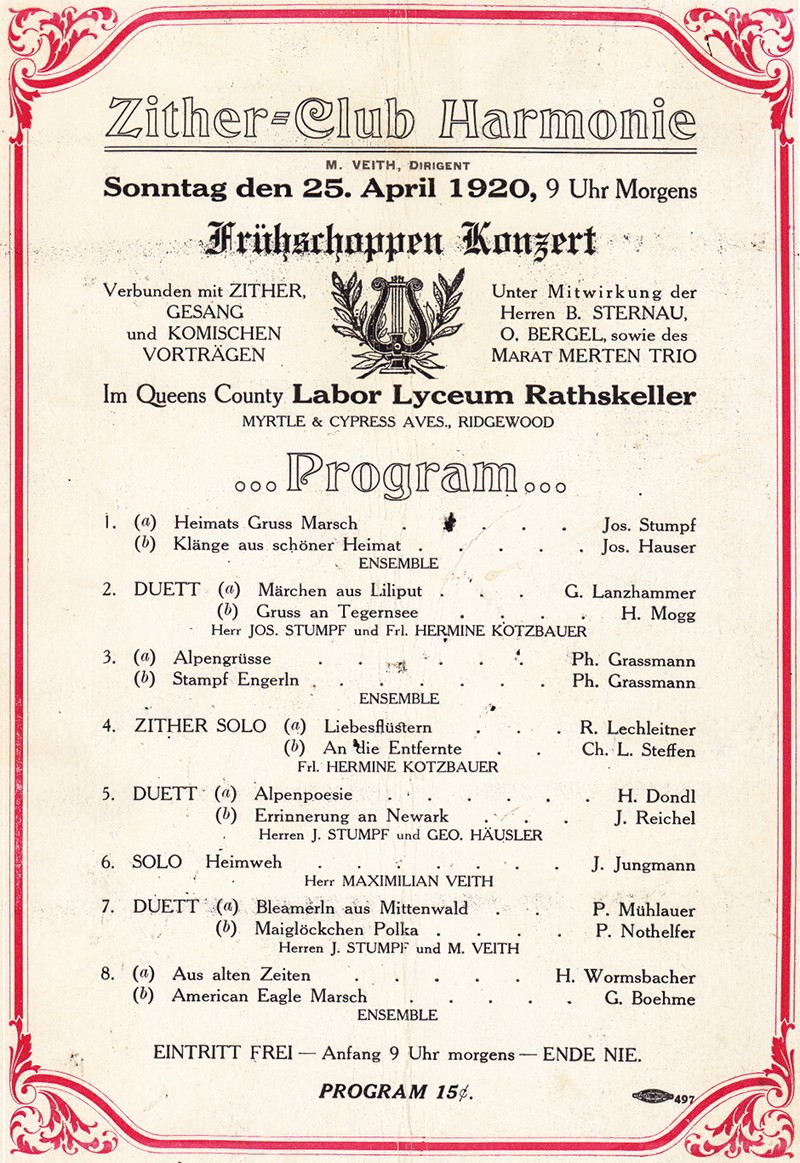 Zither-Club Harmonie Program